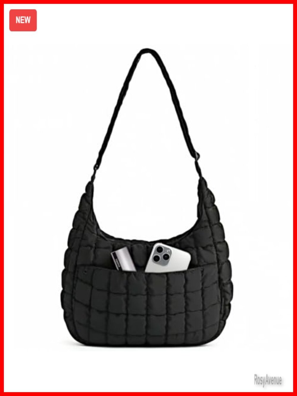 Quilted Puffer Tote Bag Hobo Crossbody Purse Puffy Shoulder Bag Soft Fluffy